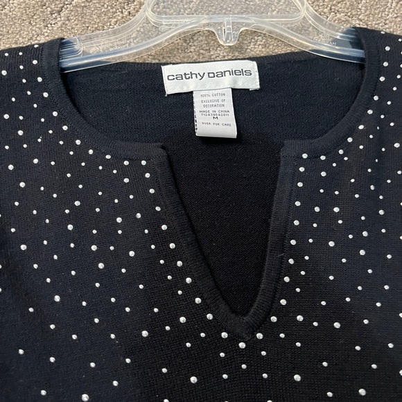 Cathy Daniels Black Top with Silver Studs - Picture 2 of 5